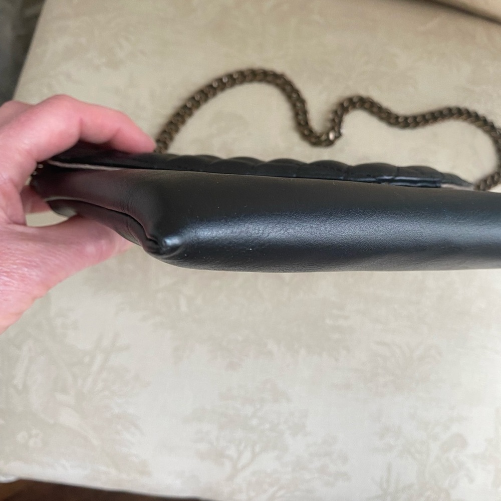 J.Crew Black clutch bag with chain link strap. - Picture 9 of 11